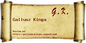 Gallusz Kinga névjegykártya